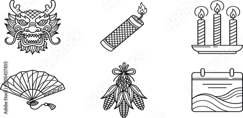 Islamic calligraphy vector collection with cultural line art symbols, weather icons, and religious Quranic scripts for digital design and decoration.Islamic calligraphy vector 