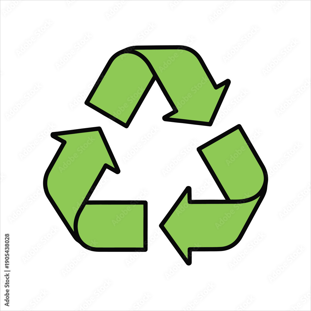 Fototapeta premium ThinkingRecycling Symbol — Green Recycle Logo Clipart