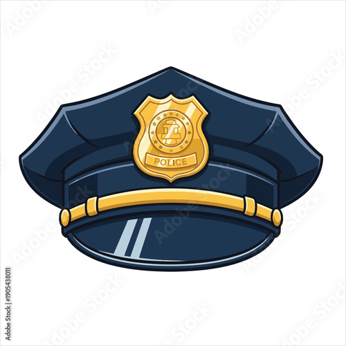 ThinkingPolice Cap Icon — Police Hat Badge Clipart