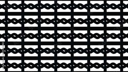  abstract black and white geometric seamless pattern featuring repeating shapes