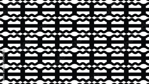  abstract black and white geometric seamless pattern featuring repeating shapes