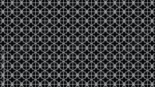 abstract black and white geometric seamless pattern featuring repeating shapes