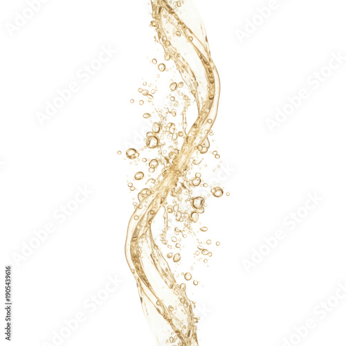 Golden liquid pouring or splashing on black
