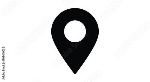 Black Location Pin Icon Symbol.