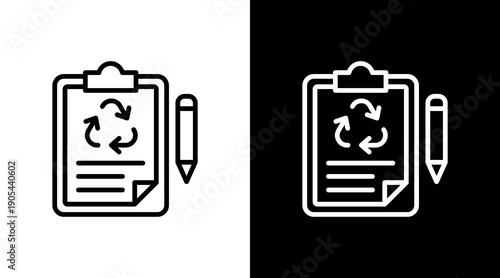 Waste Audit  White Icon Set Design