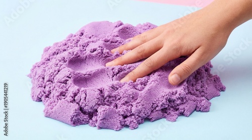 Sensory Play with Purple Kinetic Sand Close Up