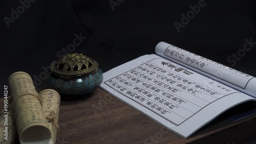 Ancient Chinese Medicine Manuscripts and Traditional Artifacts