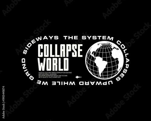 Modern Urban streetwear ypography graphic tee design templates