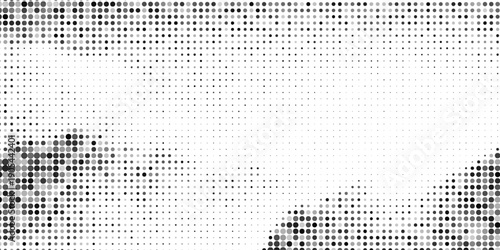 Basic halftone dots effect in black and white color. Halftone effect. Dot halftone. Black white halftone.Background with monochrome dotted texture. Polka dot pattern template. circle dot