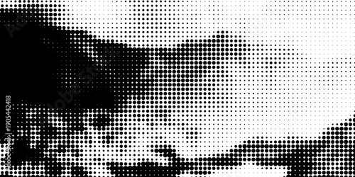 Basic halftone dots effect in black and white color. Halftone effect. Dot halftone. Black white halftone.Background with monochrome dotted texture. Polka dot pattern template. circle dot