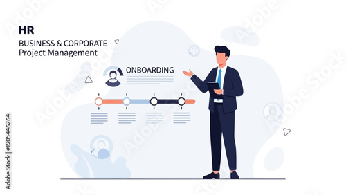 HR Onboarding: Business Project Management Workflow Illustration