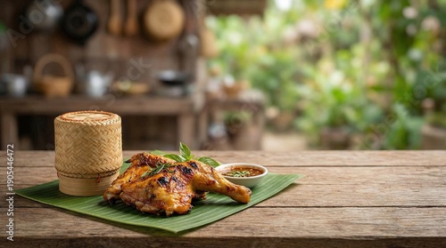 Wallpaper Mural Premium Food Photography for Advertising Grilled Chicken with Dipping Sauce in Rustic Outdoor Setting Torontodigital.ca