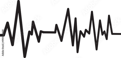 Heartbeat rhythm waveform pattern on white background illustration