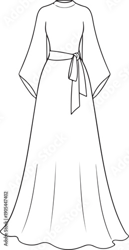 Modern modest dress silhouette