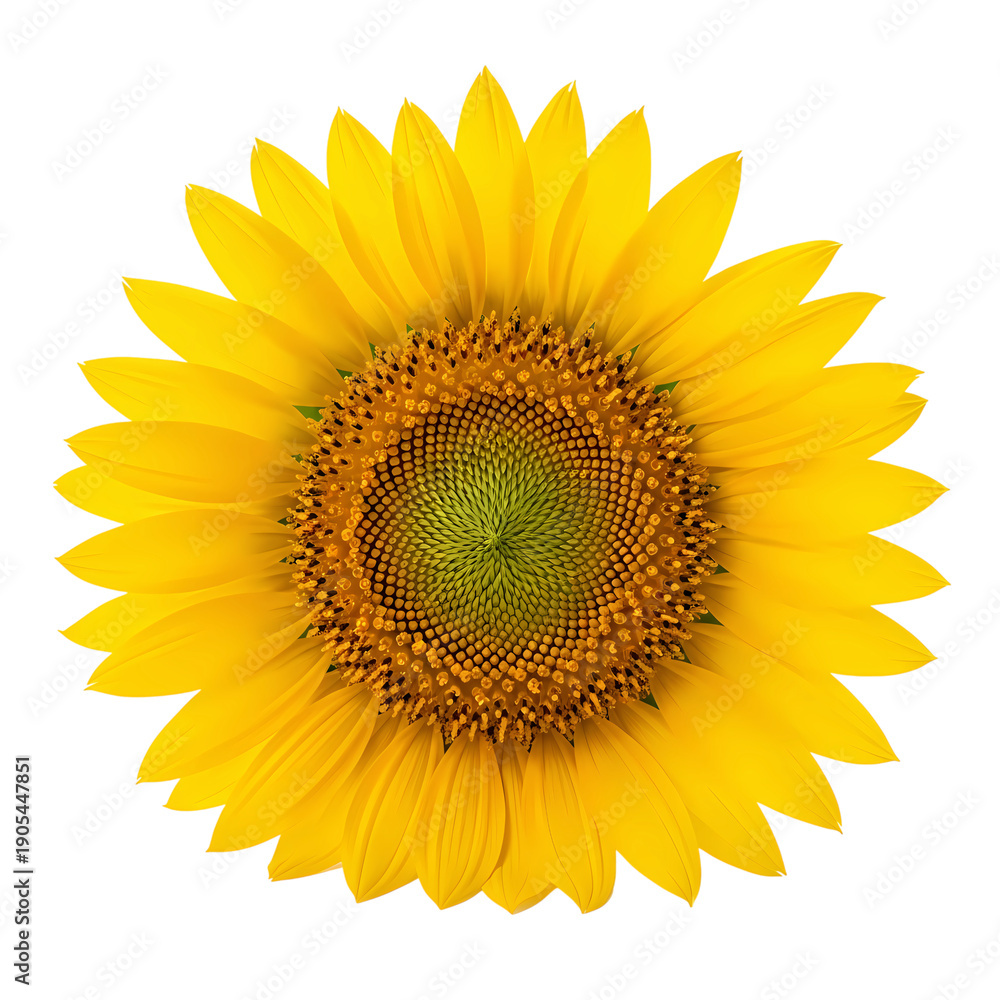 Fototapeta premium Bright yellow sunflower in full bloom