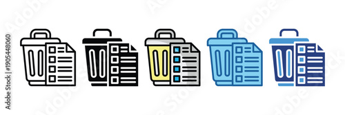 Waste Sorting  Icon Set Multiple Style Collection