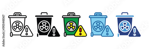 Hazardous Waste  Icon Set Multiple Style Collection