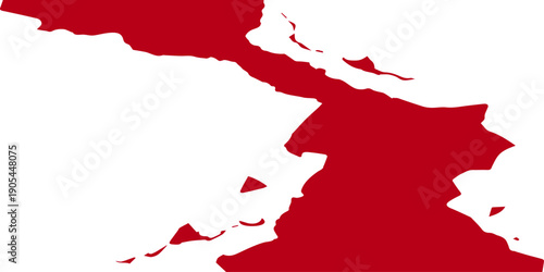 3D vector illustration showing the national geography and flag design for the country of Japan and the outline of France as symbols of travel across the continents of Asia and Europe