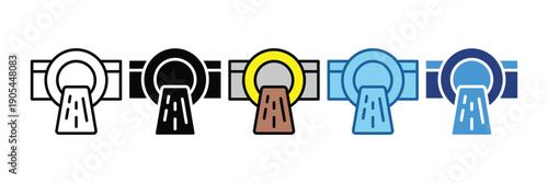 Industrial Waste  Icon Set Multiple Style Collection