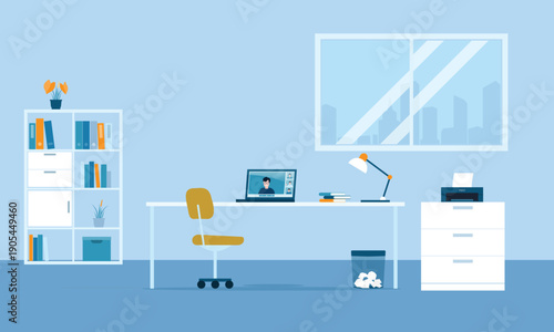 modern coworking area office interior empty no people open space cabinet room with furniture
