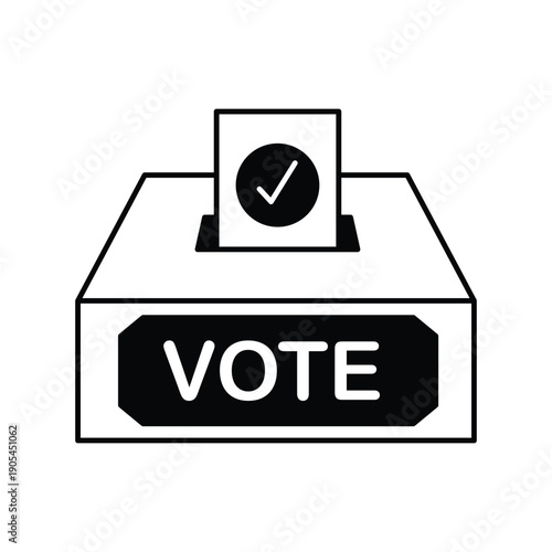 Ballot icon with white background vector stock illustration