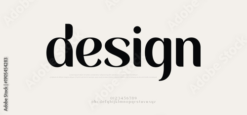 Design serif alphabet letters font logo classic minimal fashion designs. Typography modern sans fonts and number for logo brand. vector illustration
