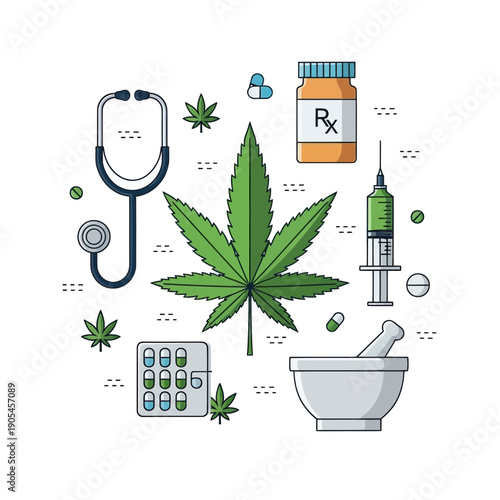 Cannabis Medical Icons and Supplies