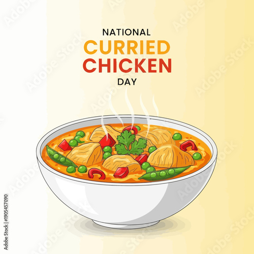 Bowl of National Curried Chicken Day Food