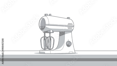 Modern Stand Mixer with Beaters on Table