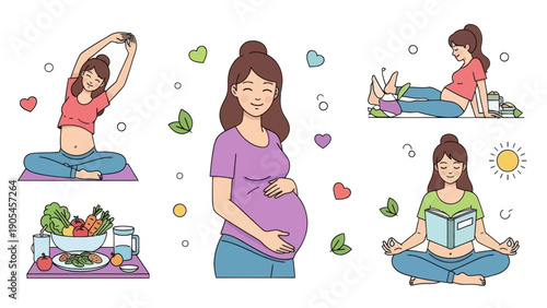 Pregnant Woman With Loving Care During Maternity