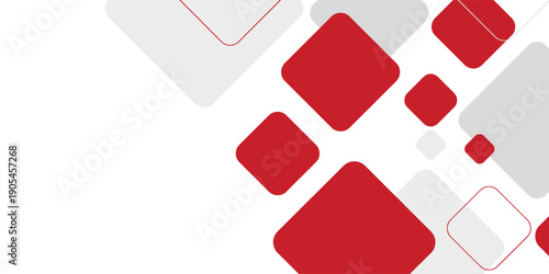 White background with abstract red grey square decoration. Vector illustration for modern presentation background, brochure design, business card background, website slider, landing page