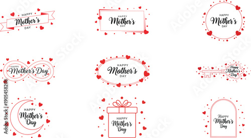 Collection of valentine's day and wedding invitation templates