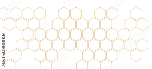 abstract outline orange honeycomb pattern can be used background.
