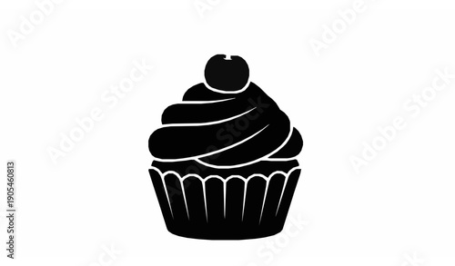 Cupcake icon sweet dessert pastry vector illustration
