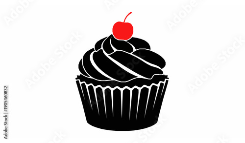 Bakery cupcake celebration symbol vector illustration