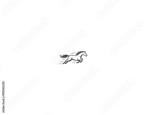 Fast speed Jumping horse logo design elements, side view running horse logo template, Horse Race logo design, Silhouette equestrian Horse racing logo template in different color vector illustration.