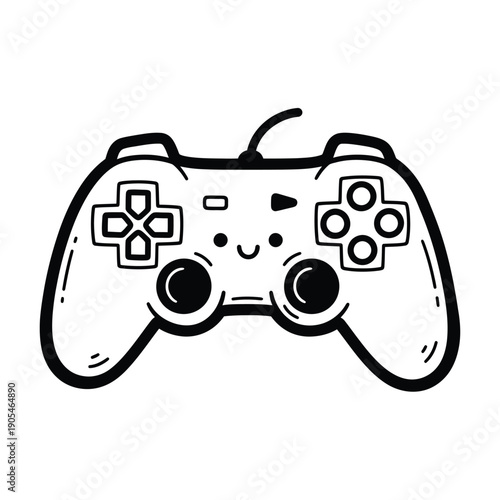Cute video game controller illustration for gamers and technology enthusiasts  fun and simple design