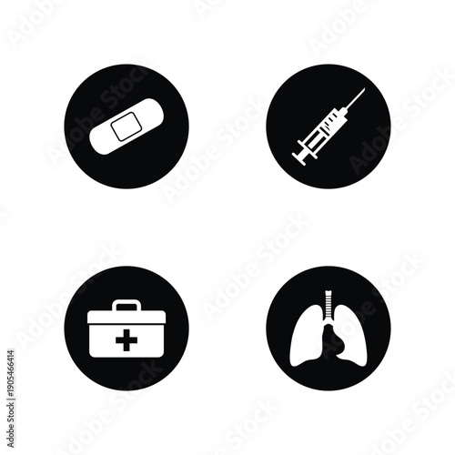Medical icons for health and wellness concepts