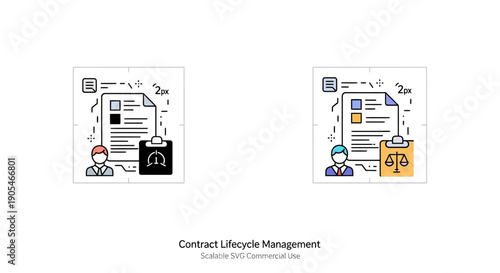 Contract Lifecycle Management Icon Set