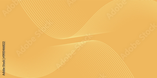 Abstract background with lines and waves. Medium banner size. Element for design isolated. Vector background for brochure, booklet, flyer, poster. Orange and yellow gradient