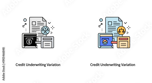 Credit Underwriting Variation Icon Vector Design