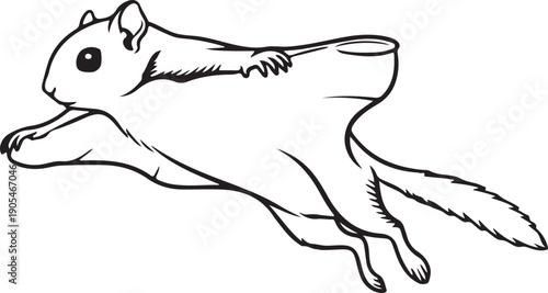 Silhouette of a running mouse in profile view