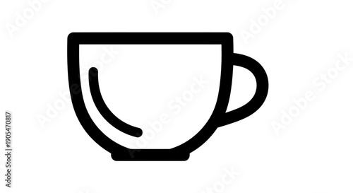 Minimalist coffee cup icon isolated