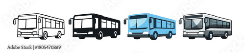 Abstract bus illustration on gradient background with highlighted blue bus
