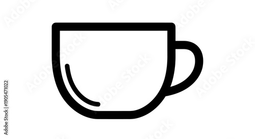 Minimalist coffee cup icon isolated