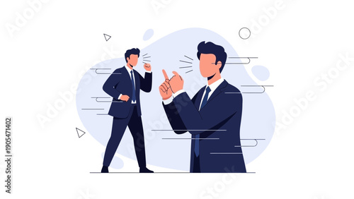 Businessmen arguing, conflict resolution, disagreement, teamwork communication breakdown