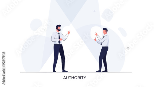 Two businessmen arguing, pointing fingers, conflict concept, business disagreement, white background