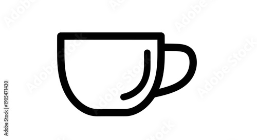 Minimalist coffee cup icon isolated