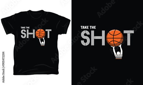 Take The Shot Basketball Hoop Minimalist Sports T-Shirt Design