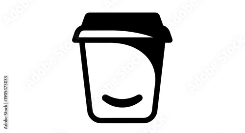 Minimalist black coffee cup icon